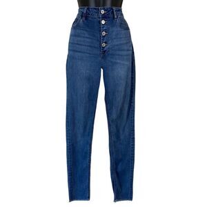 KanCan Women’s Estilo Distressed & Frayed Button Fly Skinny Jeans